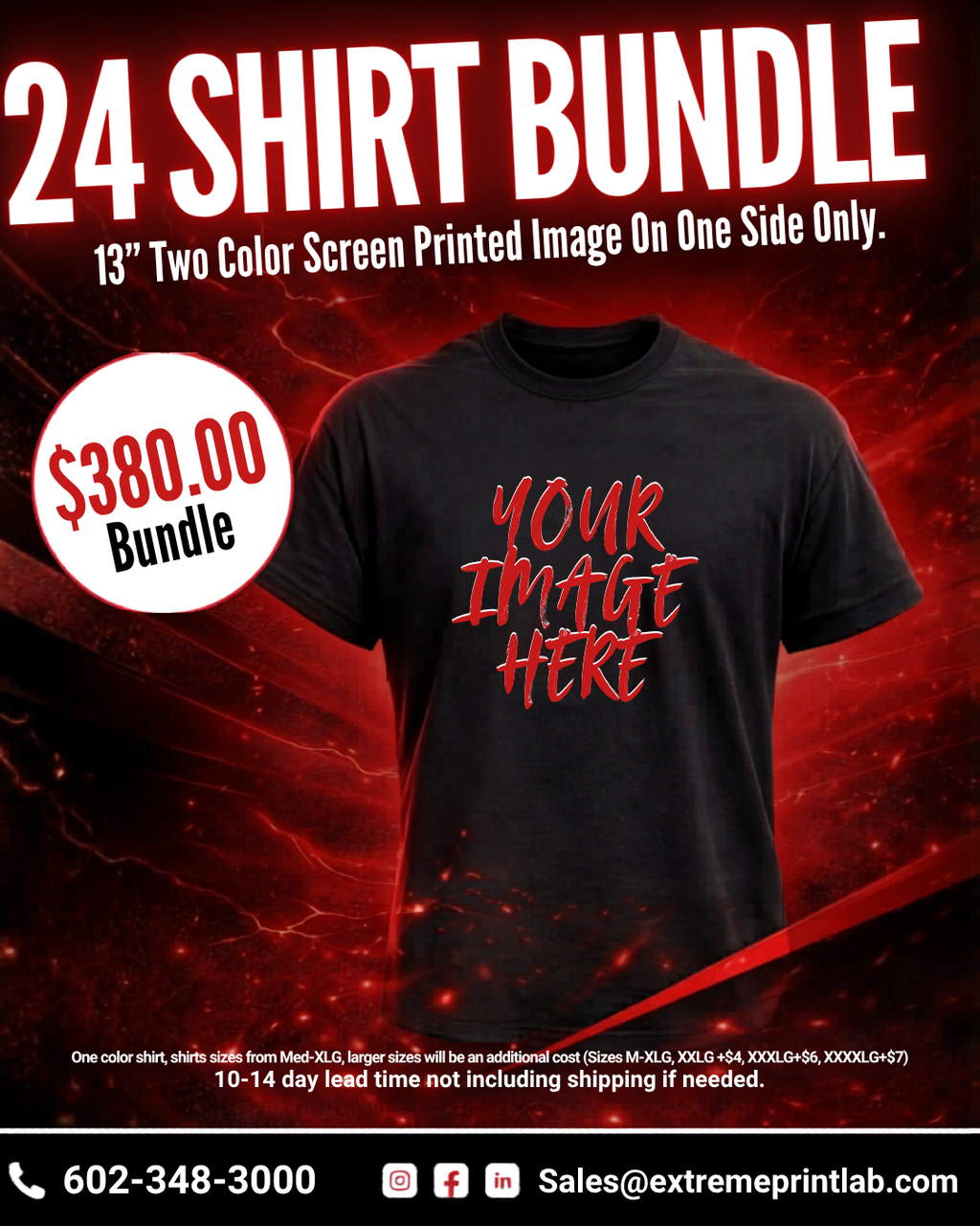 24 Shirt Screen Printed Bundle