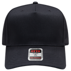 12 Cap Embroidered Bundle- Otto 5 Panel Baseball Cap White w/ Black Brim