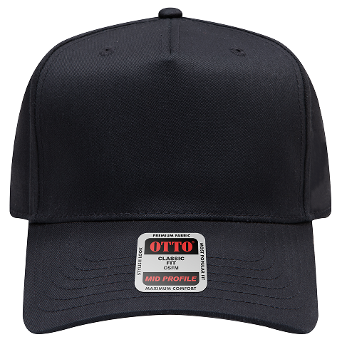 Otto 5 Panel Baseball Black Cap