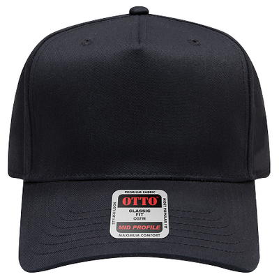 Otto 5 Panel Baseball Black Cap