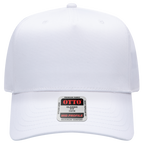 12 Cap Embroidered Bundle- Otto 5 Panel Baseball Cap White w/ Black Brim