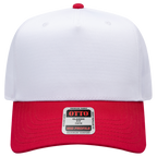 Otto 5 Panel Baseball Cap White w/ Red Brim