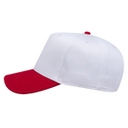 Otto 5 Panel Baseball Cap White w/ Red Brim