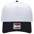 Otto 5 Panel Baseball Cap White w/ Black Brim