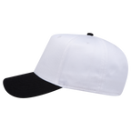 Otto 5 Panel Baseball Cap White w/ Black Brim