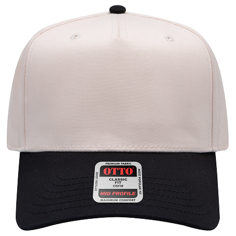 Otto 5 Panel Baseball Black Cream Cap