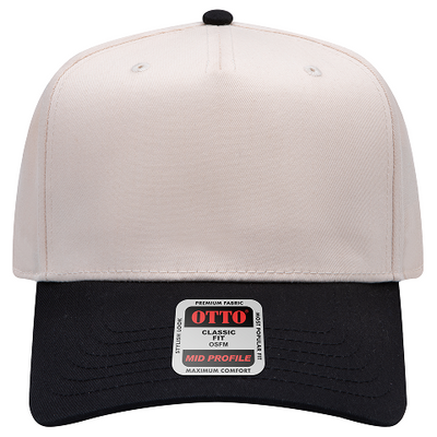 Otto 5 Panel Baseball Black Cream Cap