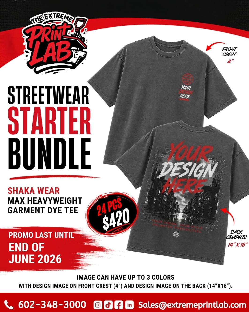 StreetWear Bundle- Shaka Wear Garment Dye Tee