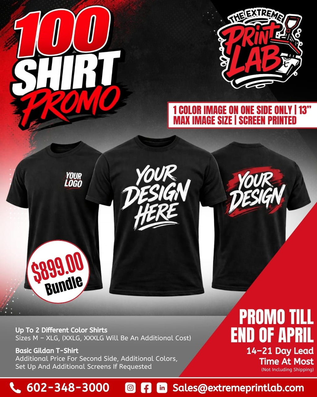 100 SHIRT PROMO (SCREEN PRINTED)
