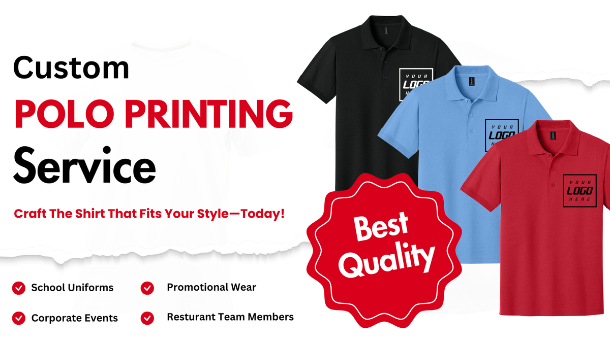 Customize Your Polos with DTF Pressed Images or Embroidery