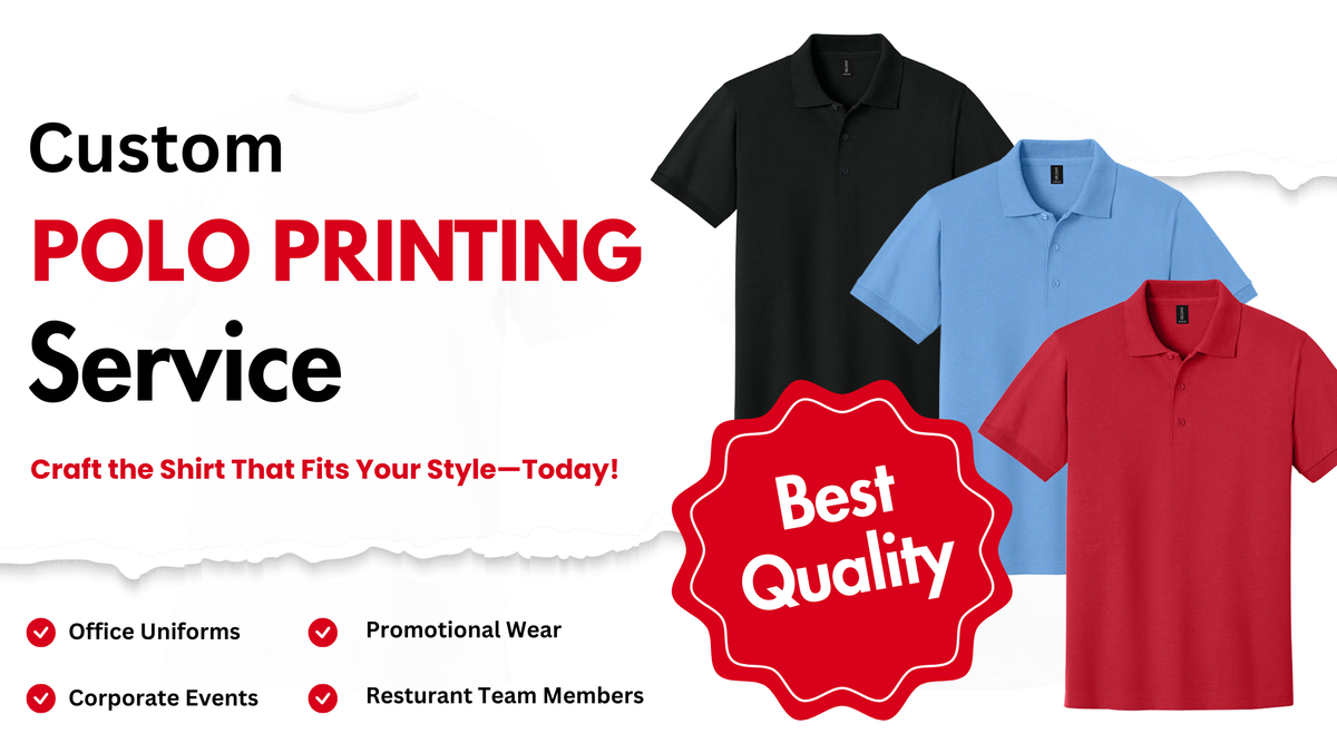 Customize your Polos with DTF Pressed images or Embroidery
