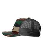 Richardson 112 PFP Green Camo / Black Trucker Cap – High Profile
